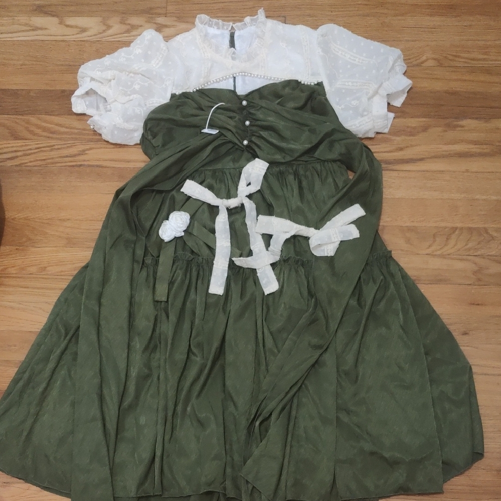 Brand New Green Lolita Dress with Lace Details